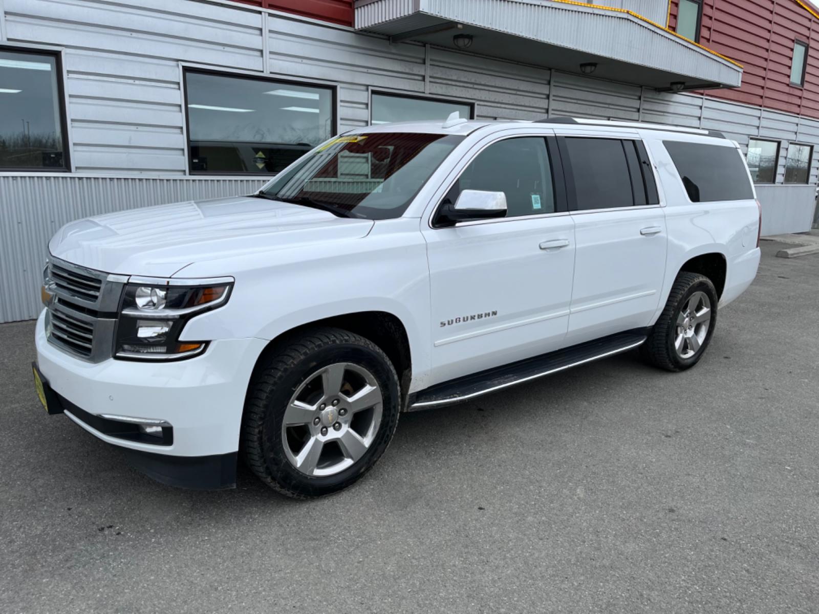 2020 WHITE /black leather CHEVROLET SUBURBAN PREMIER (1GNSKJKC4LR) with an 5.3L engine, Automatic transmission, located at 1960 Industrial Drive, Wasilla, 99654, (907) 274-2277, 61.573475, -149.400146 - Photo #0
